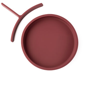 Silicone Plate With Removable Divider Burgundy, 4 of 5