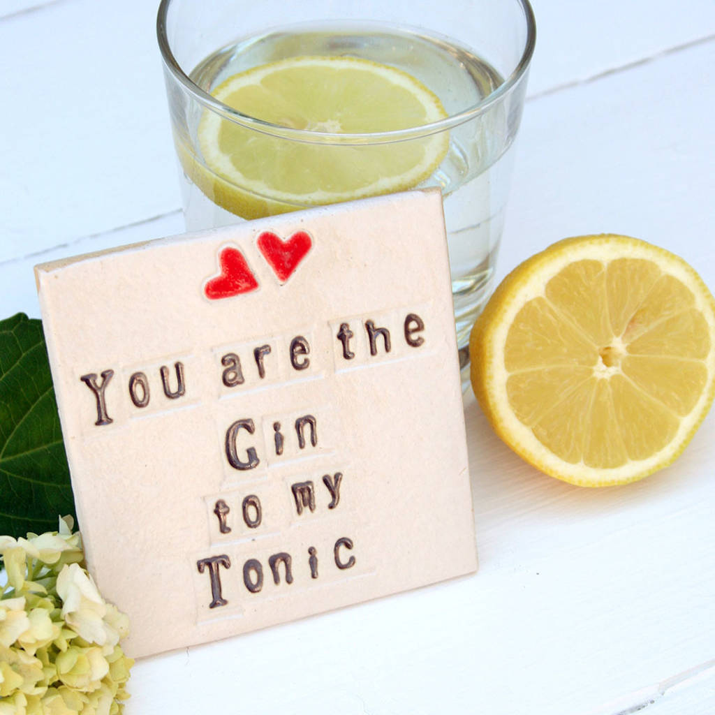 gin to my tonic ceramic coaster by juliet reeves designs