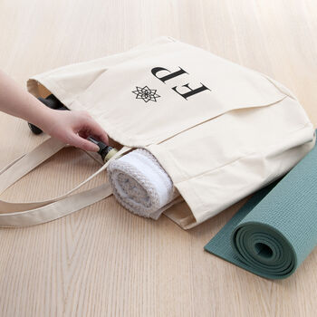 Monogrammed Organic Yoga Tote Bag, 5 of 12