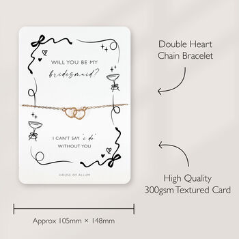 Bridesmaid Proposal Gift Will You Be My Bridesmaid Pearls And Prosecco Card Bracelet Gift, 2 of 9
