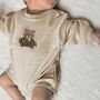 Personalised Embroidered Sweatshirt Romper With Teddy Bear, thumbnail 2 of 2