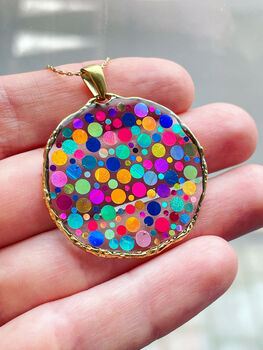 Statement Disco Necklace With Colourful Glitter, 9 of 12
