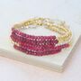 Ruby July Birthstone Silver And Gold Friendship Bracelets, thumbnail 1 of 5
