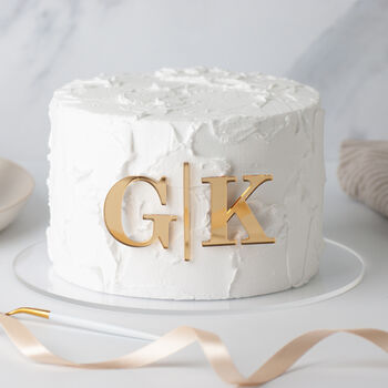 Personalised Initials Wedding Engagement Cake Charm Set, 3 of 6