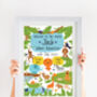 Personalised Keepsake Birth Print Bold Jungle, thumbnail 1 of 6