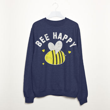 Bee Happy Women's Slogan Sweatshirt, 4 of 5