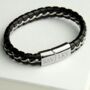 Personalised Men's Metal Detailed Leather Bracelet, thumbnail 1 of 4