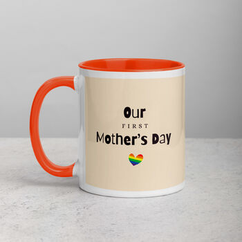 Our First Mother's Day Ceramic Mug White And Orange, 4 of 5