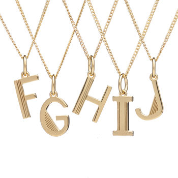 Gold Art Deco Initial Necklace, 7 of 12