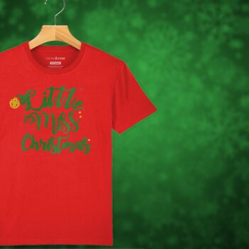 'Little Miss Christmas' Glittery Girls Christmas T Shirt, 9 of 12