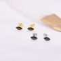 Sterling Silver Black Spinel Crystal Marquise Stud Earrings, thumbnail 2 of 10