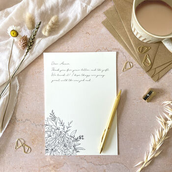 Peonies Writing Set Writing Paper With Envelopes, 2 of 5