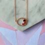 Garnet And Ruby Oval 18kt Gold Plated Silver Necklace, thumbnail 2 of 5