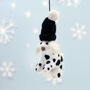 Personalised Spotty Felt Dog Christmas Tree Decoration, thumbnail 5 of 5
