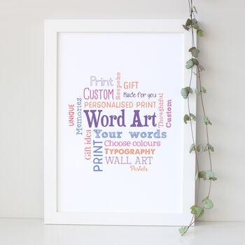 Personalised Word Art Cloud Print, 7 of 9