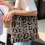 Leopard Print Large Knitted Shoulder Tote Shopping Bag, thumbnail 5 of 7