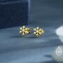 Sterling Silver Dainty Snowflake Stud Earrings, thumbnail 6 of 12