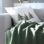 Fir Tree Cushion – Cream Linen Or White Velvet Two Sizes, thumbnail 3 of 6