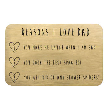 Personalised Reasons I Love Dad Keepsake Wallet Card, 6 of 10