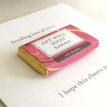 Personalised Get Well Soon Card With Chocolate, 3 of 4