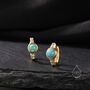 Aqua Green Opal Cz Huggie Hoop Earrings, thumbnail 6 of 9