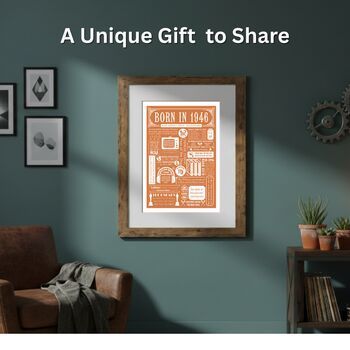 1946 Personalised 80th Birthday Fact Print Gift, 5 of 11