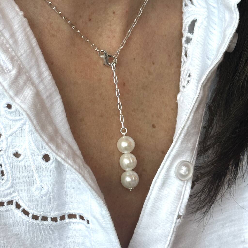 30th Pearl Wedding Anniversary Lariat Necklace, 1 of 3