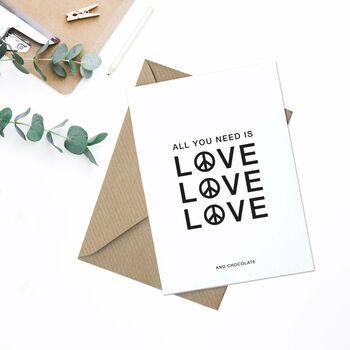 'All You Need Is Love' A6 Card, 2 of 3