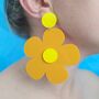 Giant Yellow Flowers, Acrylic Earrings, thumbnail 1 of 2