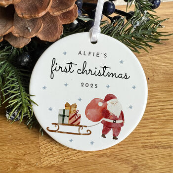 Personalised First Christmas Ceramic Ornament, 5 of 7
