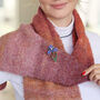Hand Knit Ombre Fuzzy Yarn Scarf, thumbnail 4 of 12