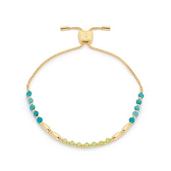 Bisbee Turquoise And Peridot Gold Plated Bracelet, 3 of 3