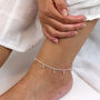 Sterling Silver Star Moon Multi Dangle Anklet, thumbnail 3 of 6