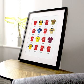 Arsenal Classic Retro Football Kits Team Print, 2 of 4