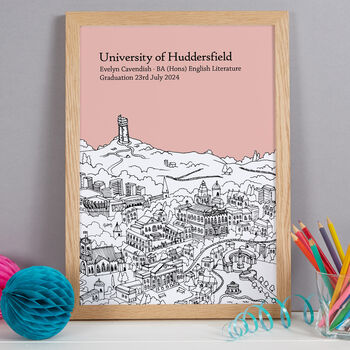 Personalised Huddersfield Graduation Gift Print, 2 of 8