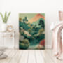 Japanese Vintage Mountain Forest Art Print, thumbnail 3 of 4