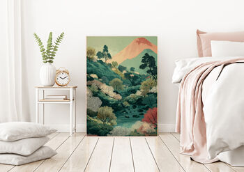 Japanese Vintage Mountain Forest Art Print, 3 of 4