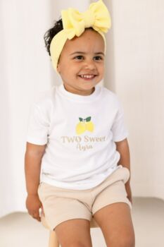 Personalised Lemon 'Two Sweet' Second Birthday T Shirt, 4 of 7