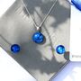 Sapphire Blue Glass And Sterling Silver Necklace, thumbnail 5 of 12