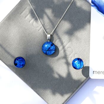 Sapphire Blue Glass And Sterling Silver Necklace, 5 of 12