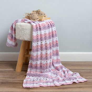 Wavy Cotton Crochet Baby Blanket Kit, 3 of 9