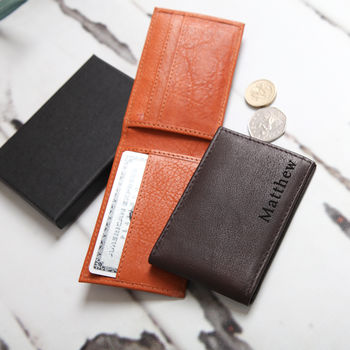 Personalised Men's Mini Leather Wallet, 2 of 12