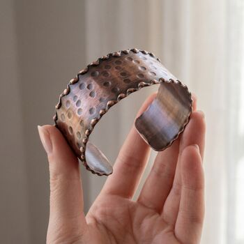 Handmade Wide Hammered Copper Cuff, 8 of 8