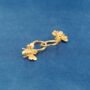 Sweet As Honey Bee Hoop Earrings, 18 K Gold, thumbnail 5 of 7