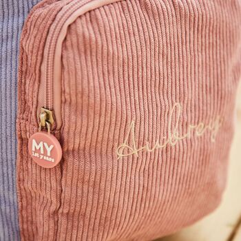 Personalised Pink Cord Backpack With Grab Handle, 3 of 6