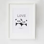 Panda Love Print Wedding Anniversary Gift, thumbnail 4 of 6