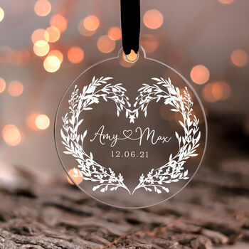 Personalised Christmas Bauble Gift For Couples, 6 of 8