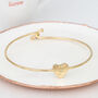 18ct Gold Plated Or Silver Personalised Heart Bangle, thumbnail 1 of 6
