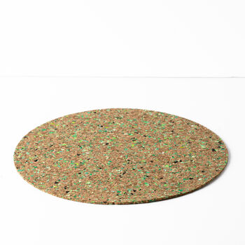 Green Round Speckled Cork Placemat, 3 of 3