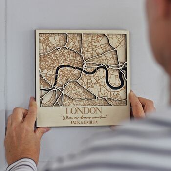 Personalised Wooden Location Map, 3 of 8